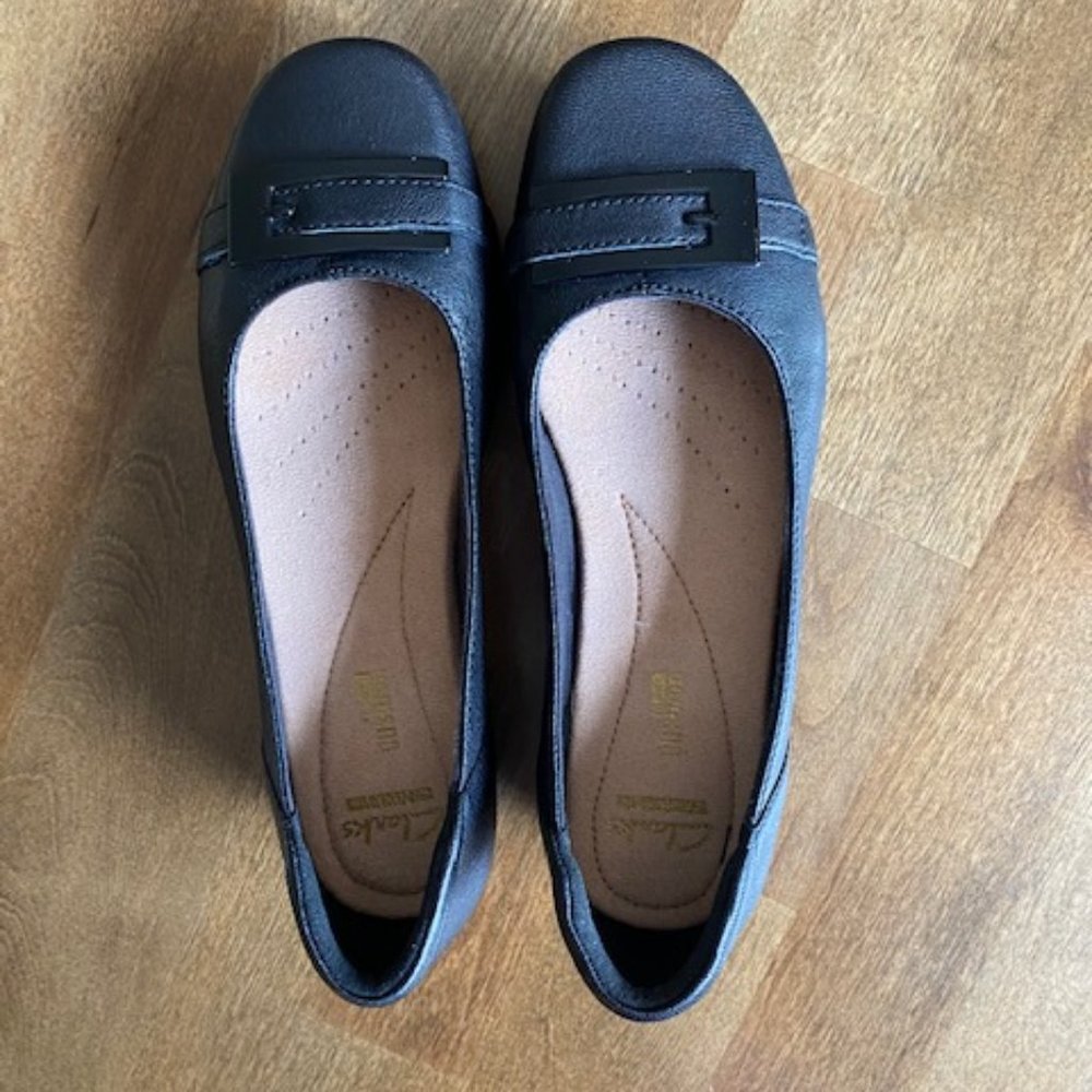 Clarks Blanche West Black Leather 6M Shoes